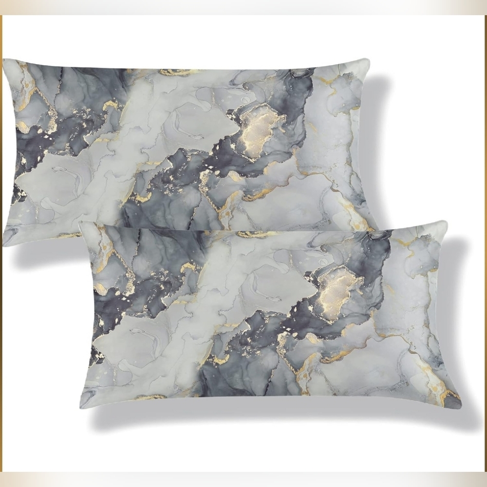 Satin Pillowcase for Hair and Skin - Printing Microfiber Pillow Cover - 2 Pack